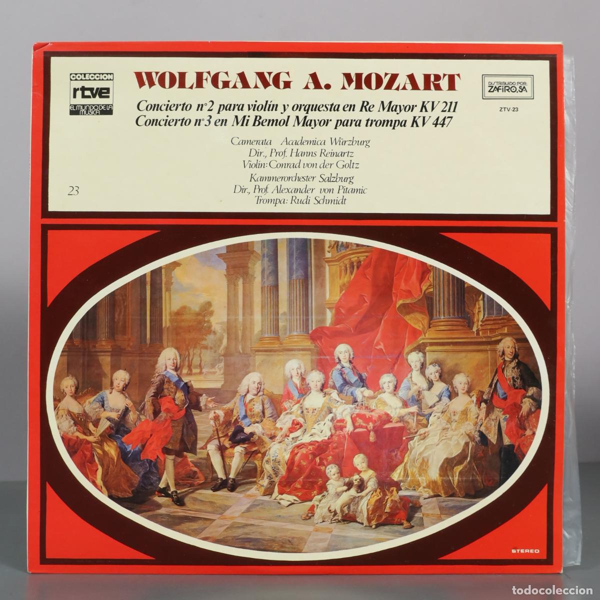 Discos de vinilo: LP. Wolfgang A. Mozart - Concierto n&ordm; 2 para viol&iacute;n y orquesta en Re Mayor KV 211 - Concierto n&ordm; 3