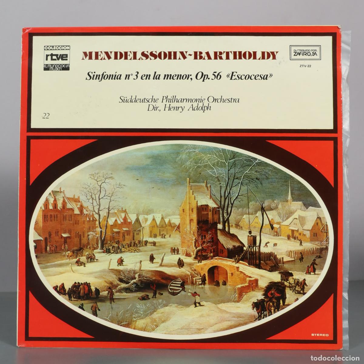 Discos de vinilo: LP. Mendelssohn-Bartholdy - Sinfon&iacute;a n&ordm; 3 en la menor, Op. 56 Escocesa - S&uuml;ddeutsche Philharmonie