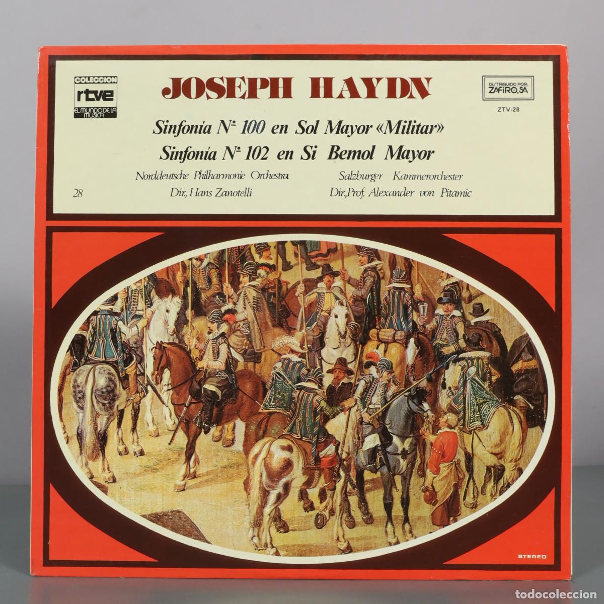 Discos de vinilo: LP. Sinfon&iacute;a N&ordm; 100 en Sol Mayor Militar - Sinfon&iacute;a N&ordm; 102 en Si Bemol Mayor - Joseph Haydn - Zafiro
