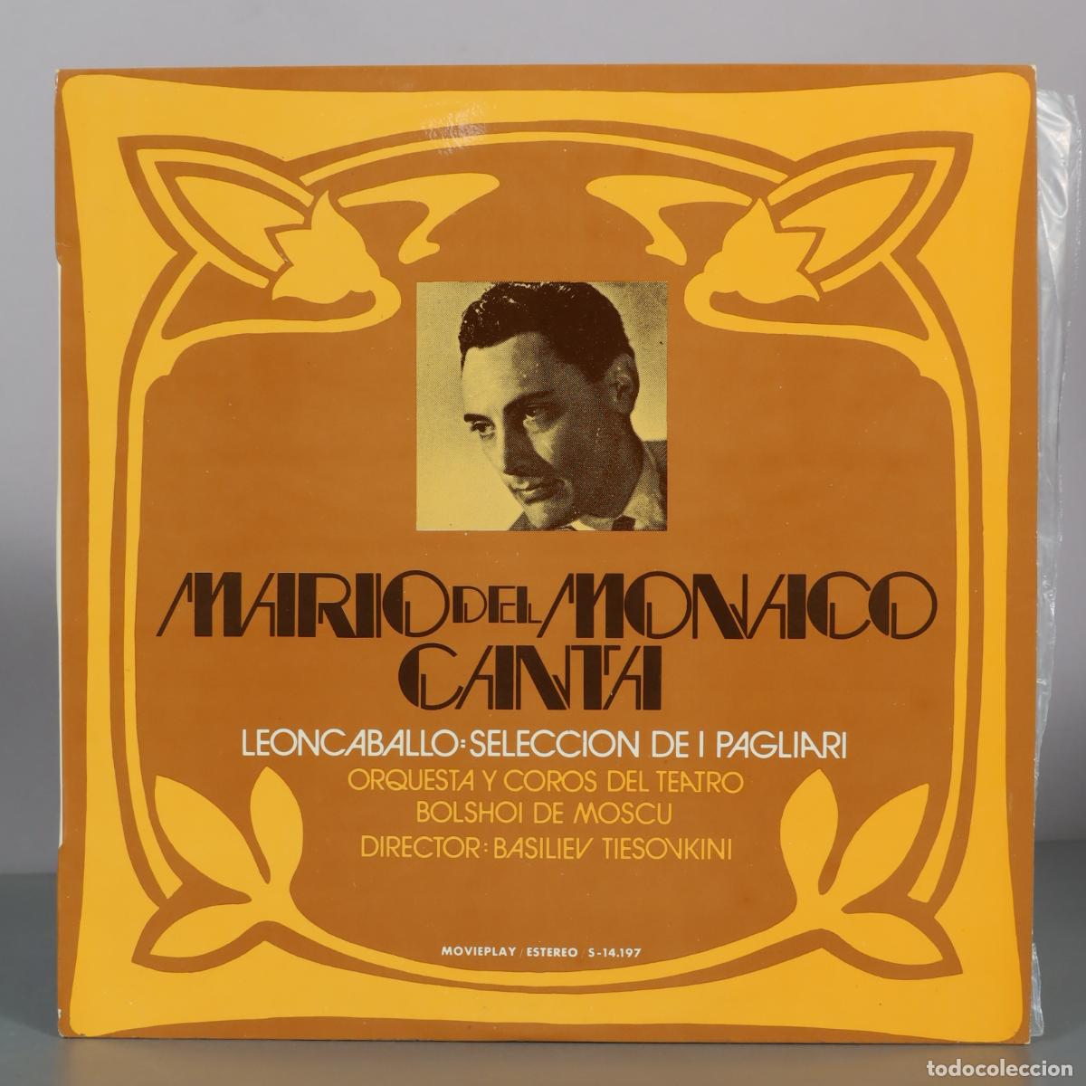 Discos de vinilo: LP. Mario Del Monaco Canta - Leoncavallo - Seleccion De I Pagliacci - Orquesta Y Coros Del Teatro