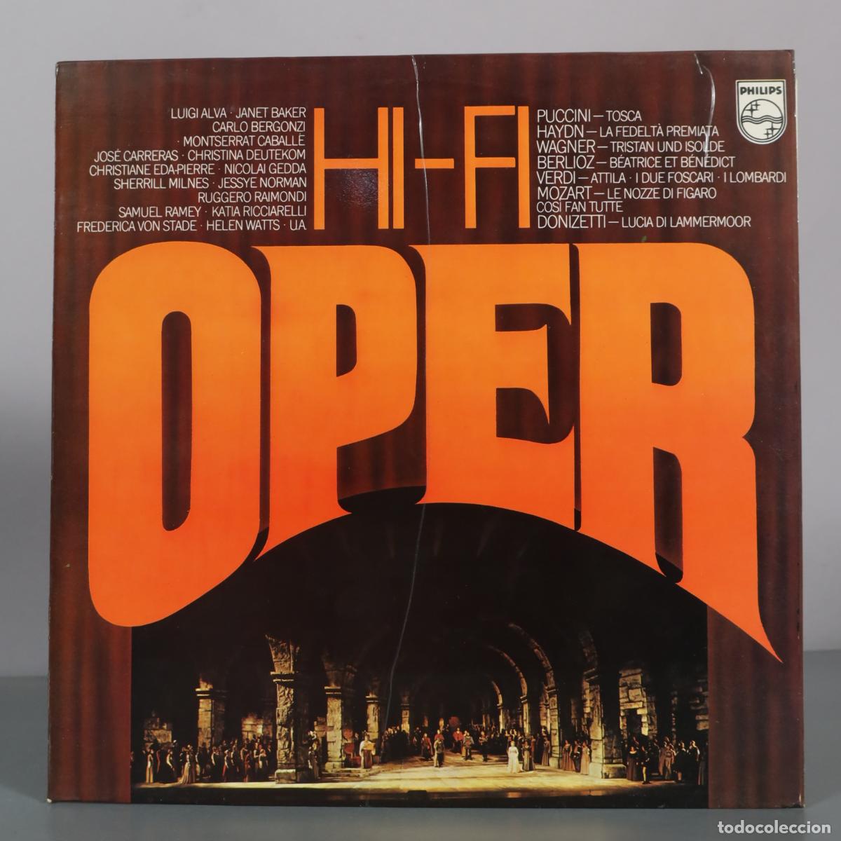 Discos de vinilo: LP. Hi-Fi Oper - Luigi Alva - Janet Baker - Carlo Bergonzi - Montserrat Caball&eacute; - Jos&eacute; Carreras -