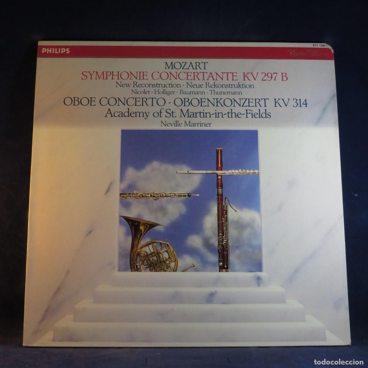 Discos de vinilo: MOZART, ST. MARTIN IN THE FIELDS MARRINER &ndash; SYMPHONIE CONCERTANTE KV 297 B OBOE CONCERTO KV 314 - LP