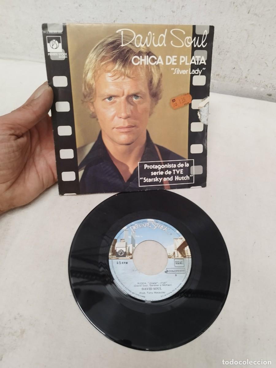 Discos de vinilo: David Soul &ndash; Chica De Plata = Silver Lady. Vinilo single 7&rdquo;.