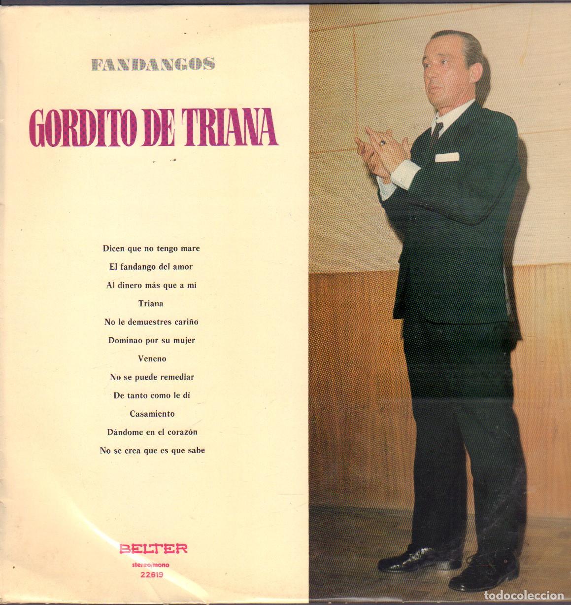 Discos de vinilo: GORDITO DE TRIANA - FANDANGOS / TRIANA, VENENO, CASAMIENTO.../ LP BELTER 1972 RF-26942