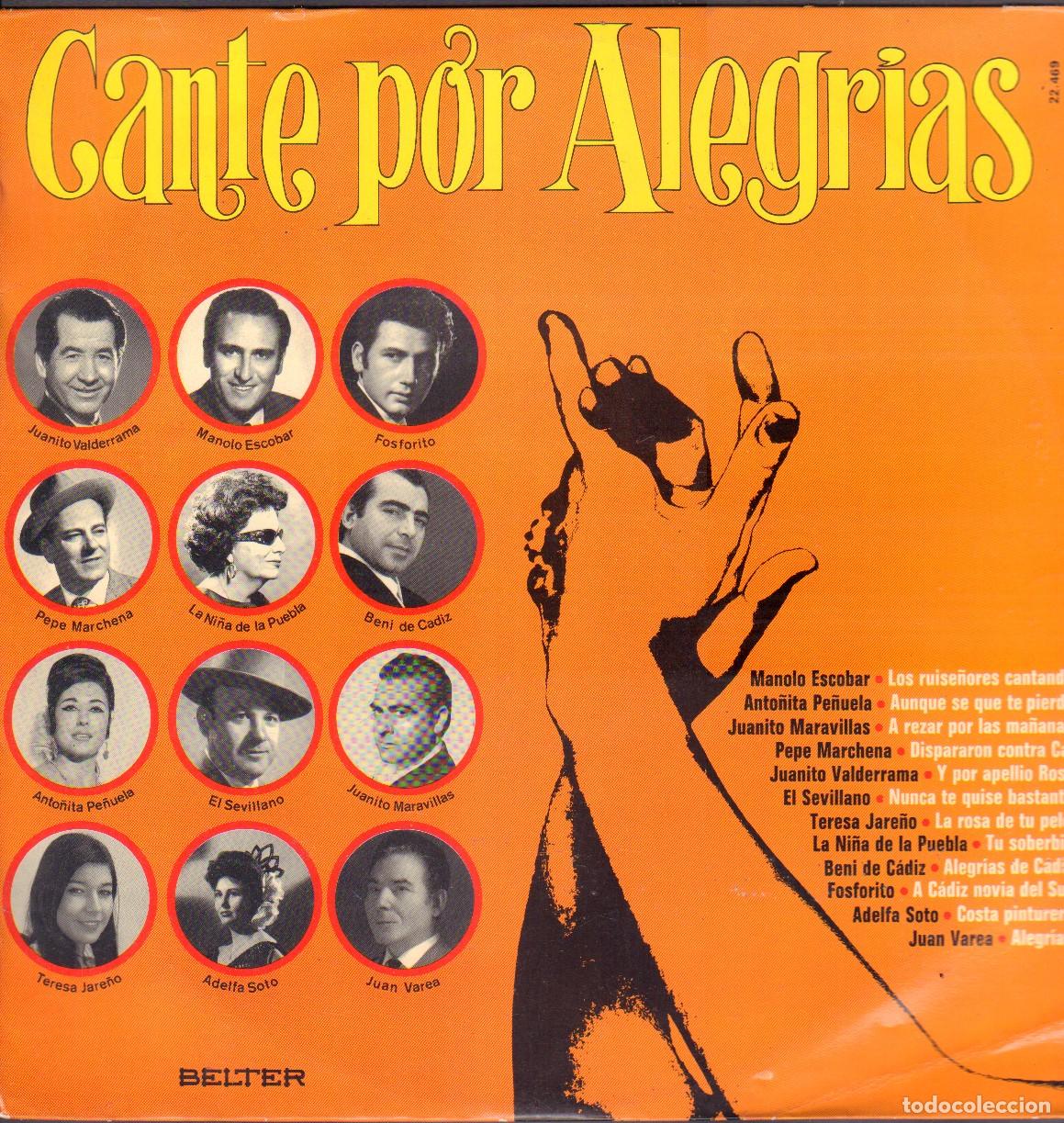 Discos de vinilo: CANTE POR ALEGRIAS - FOSFORITO, BENI DE CADIZ, PEPE MARCHENA.../ LP BELTER 1970 RF-26946