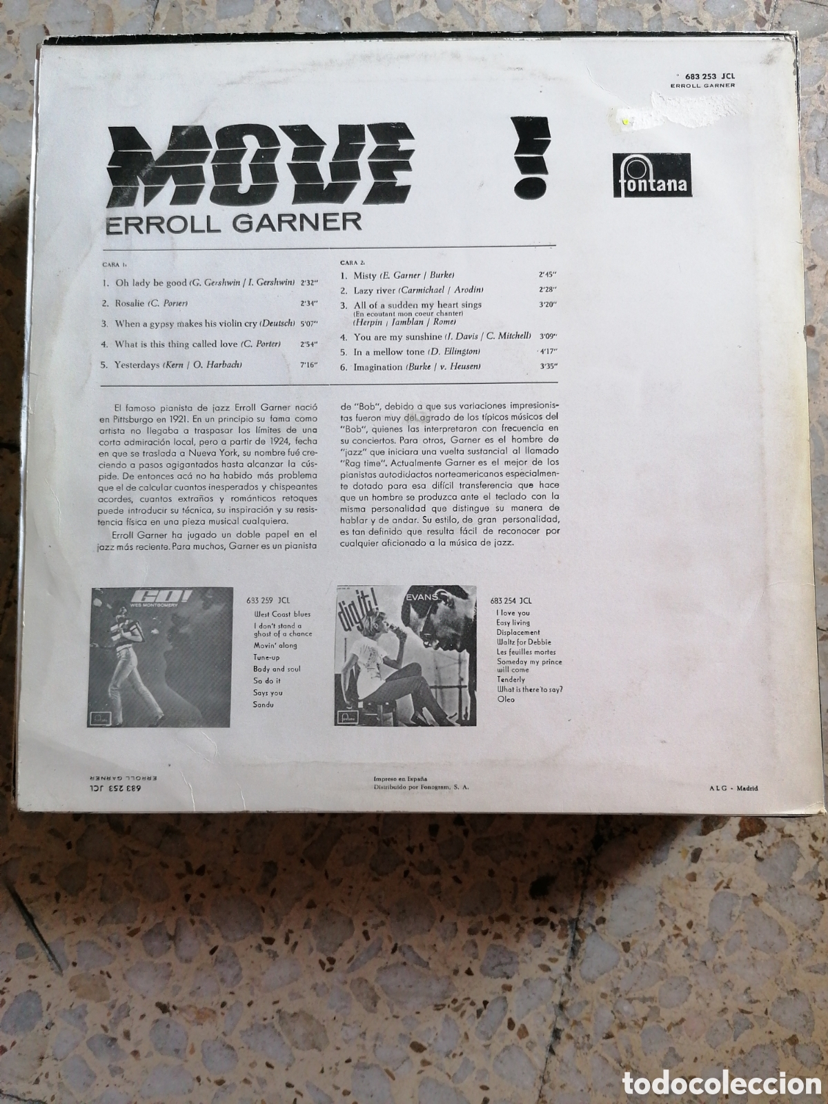 Discos de vinilo: LP ERROL GARNER MOVE 1965 ESPA&Ntilde;A EX - Foto 2