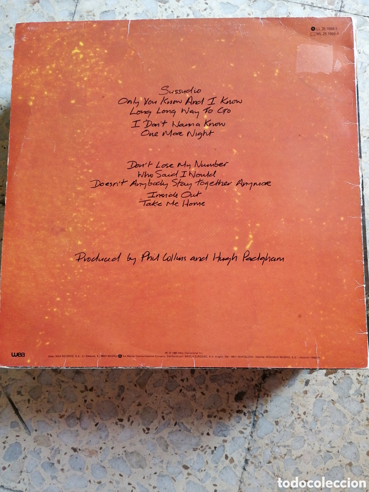 Discos de vinilo: LP PHIL COLLINS NO JACKET REQUIRED 1985 ESPA&Ntilde;A INSERT EX - Foto 2