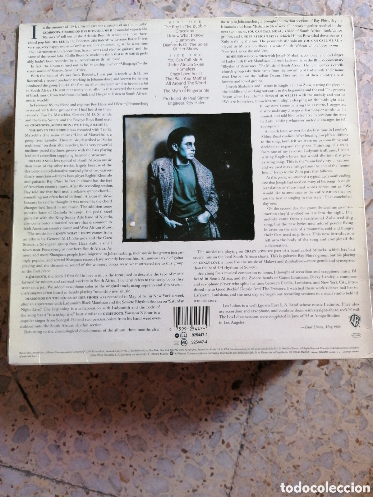 Discos de vinilo: LP PAUL SIMON GRACELAND 1986 ESPA&Ntilde;A INSERT EX - Foto 2