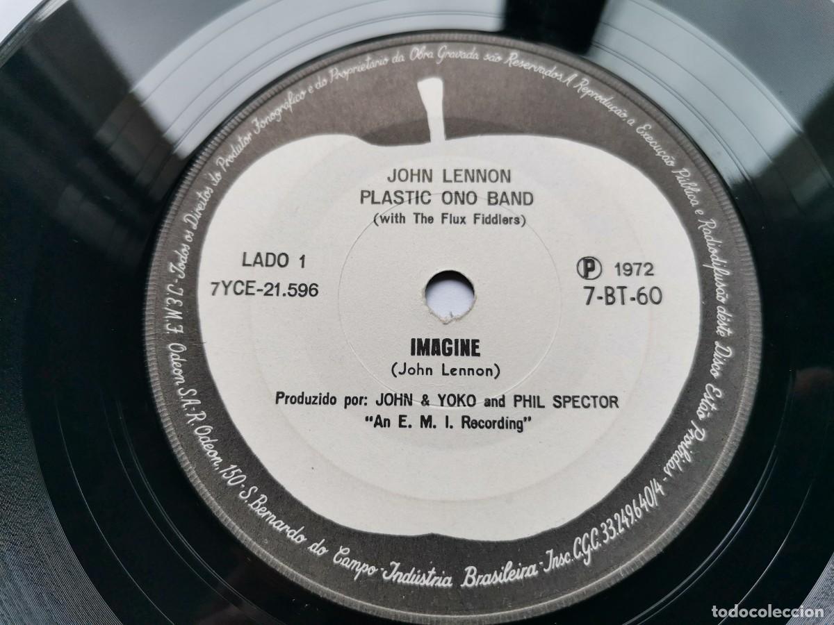 Discos de vinilo: John Lennon / Plastic Ono Band With The Flux Fiddlers &ndash; Imagine Vinilo 7&rdquo; Single 1972 Brazil 7-BT-60