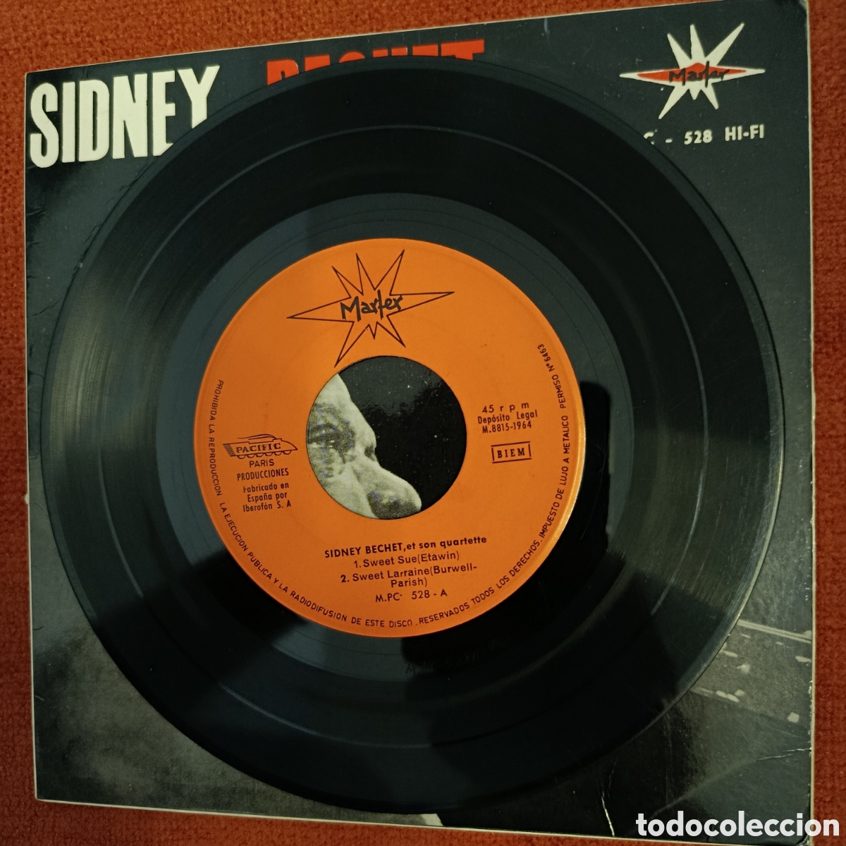 Discos de vinilo: Sweet Sue/Sweet Lorraine/Thats A Plenty/Four Or Five Times. Sidney Bechet et son quartette. - Foto 3