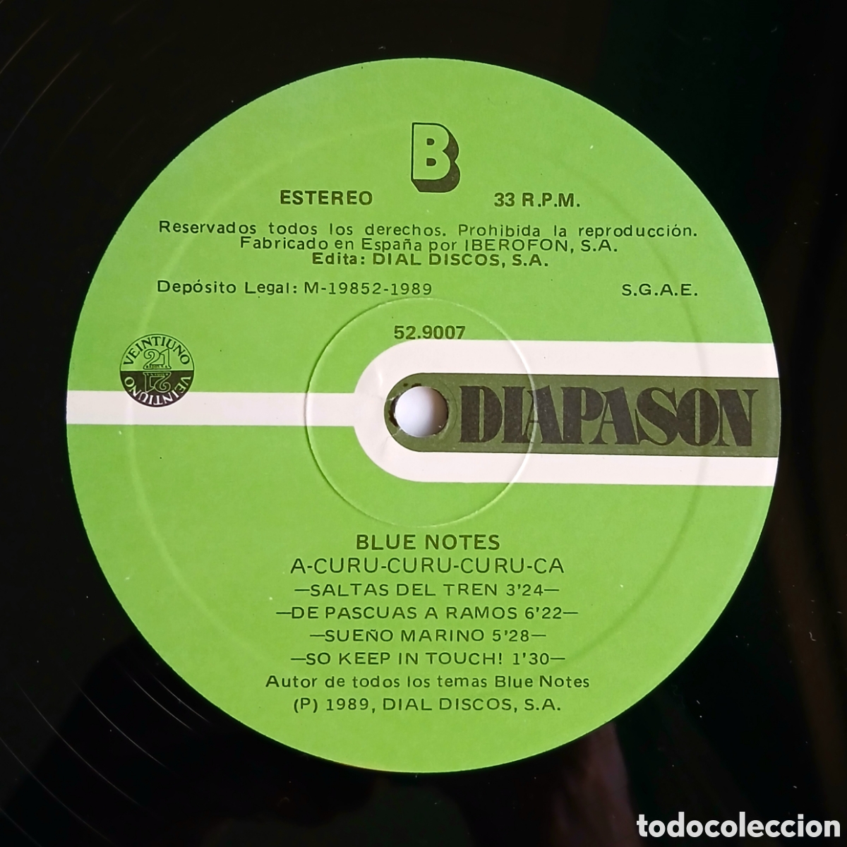 Discos de vinilo: Disco vinilo de Blue Notes &rdquo;A-Curu-Curu-Curu-Ca&rdquo;, 1989 - Foto 5