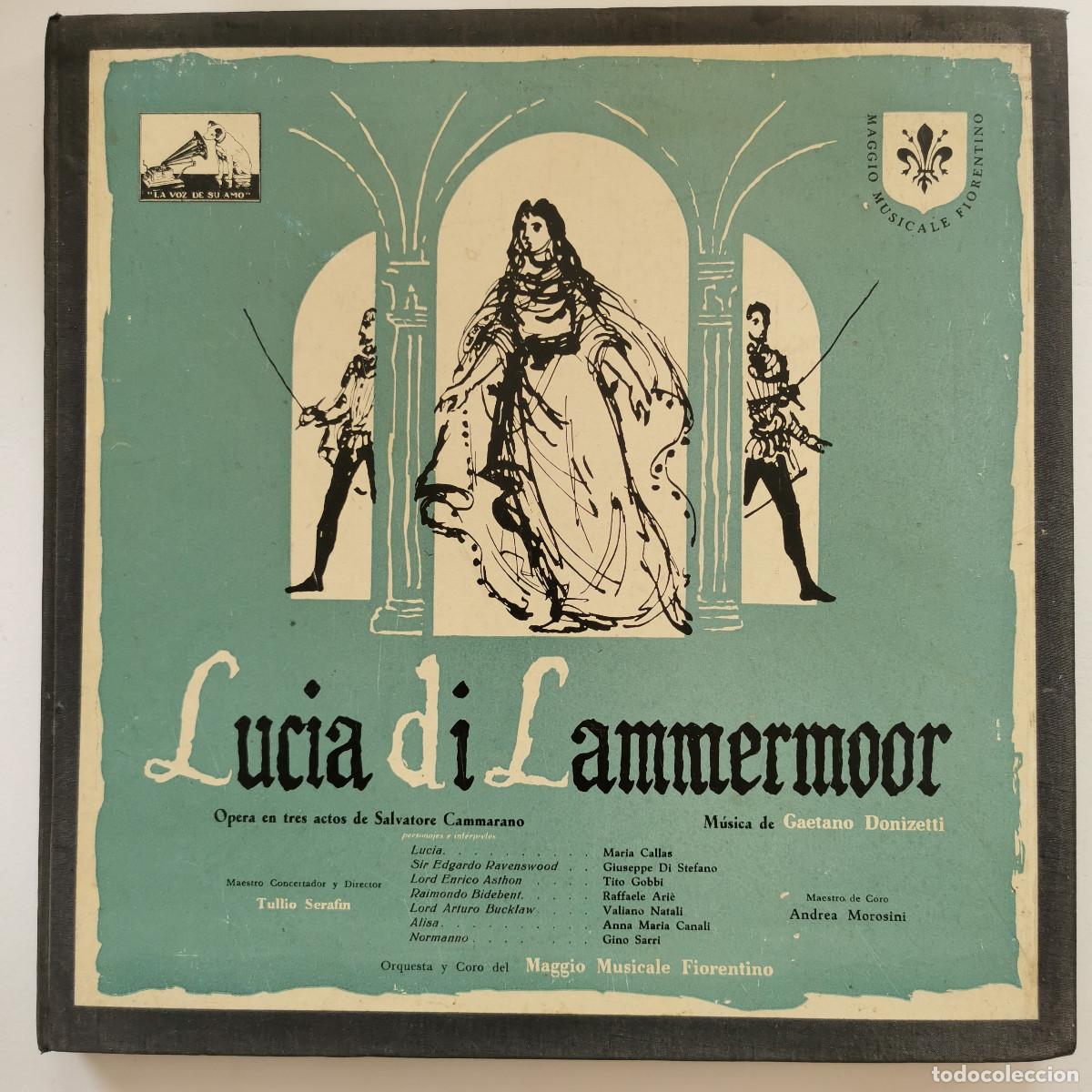 Discos de vinilo: Maria Callas &ndash; Lucia di Lammermoor caja 2 LP caja La Voz de su Amo con libreto