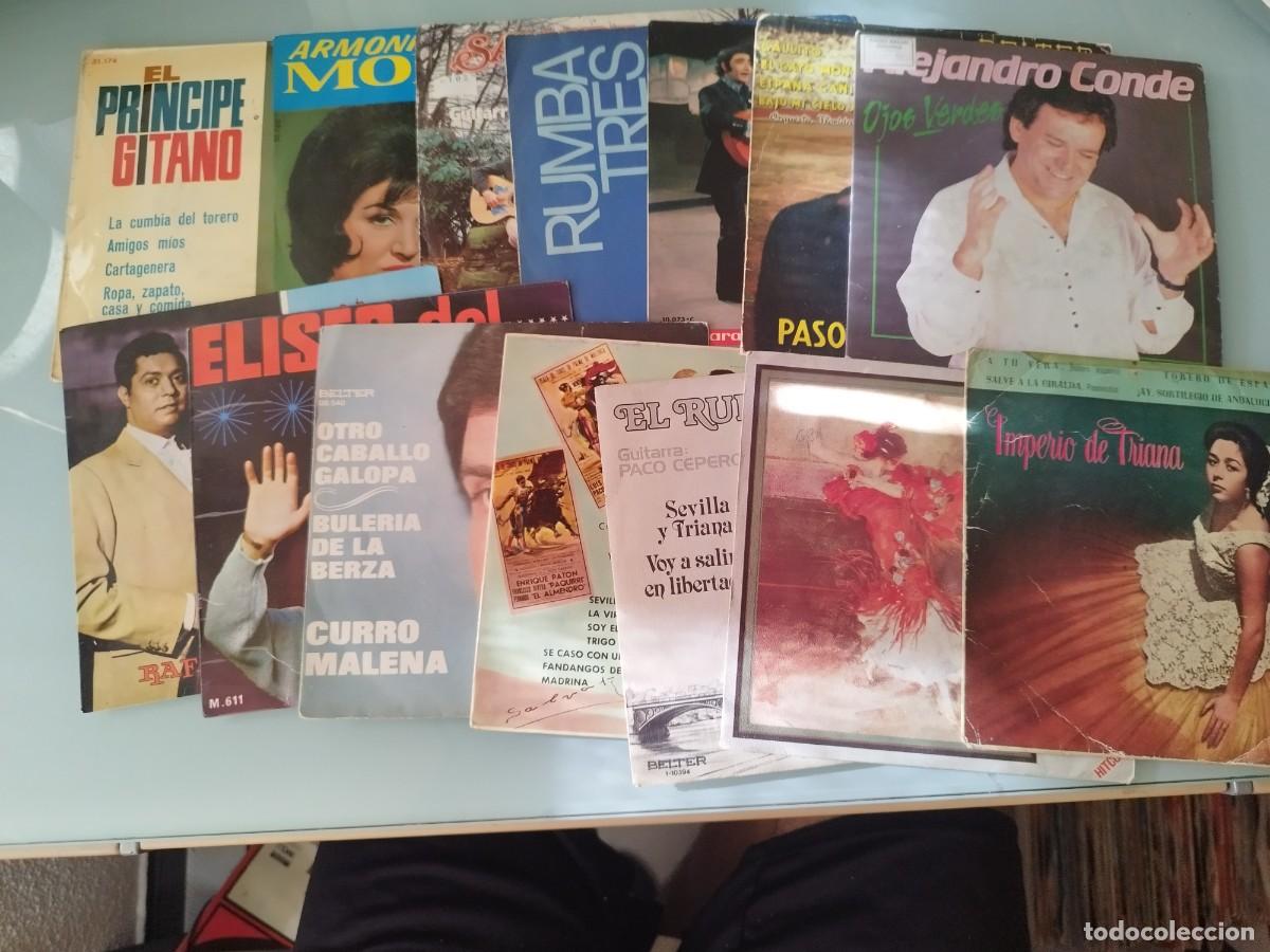 Discos de vinilo: Lote 14 Vinilos Singles / EPs M&uacute;sica Espa&ntilde;ola A&ntilde;os 60 y 70 (Flamenco, Copla y Rumba).