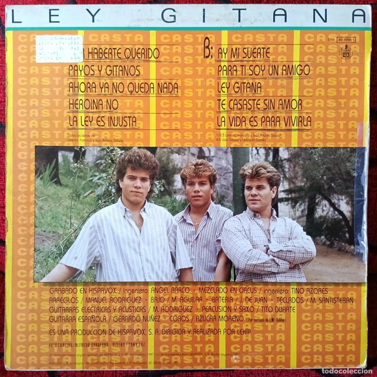 Discos de vinilo: CASTA ** Ley Gitana ** VINILO LP 1987 - Foto 2