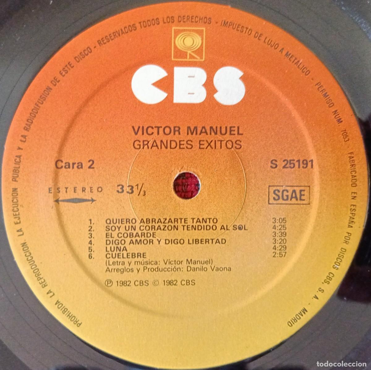Discos de vinilo: VICTOR MANUEL ** Grandes &Eacute;xitos ** VINILO LP 1982 - Foto 4