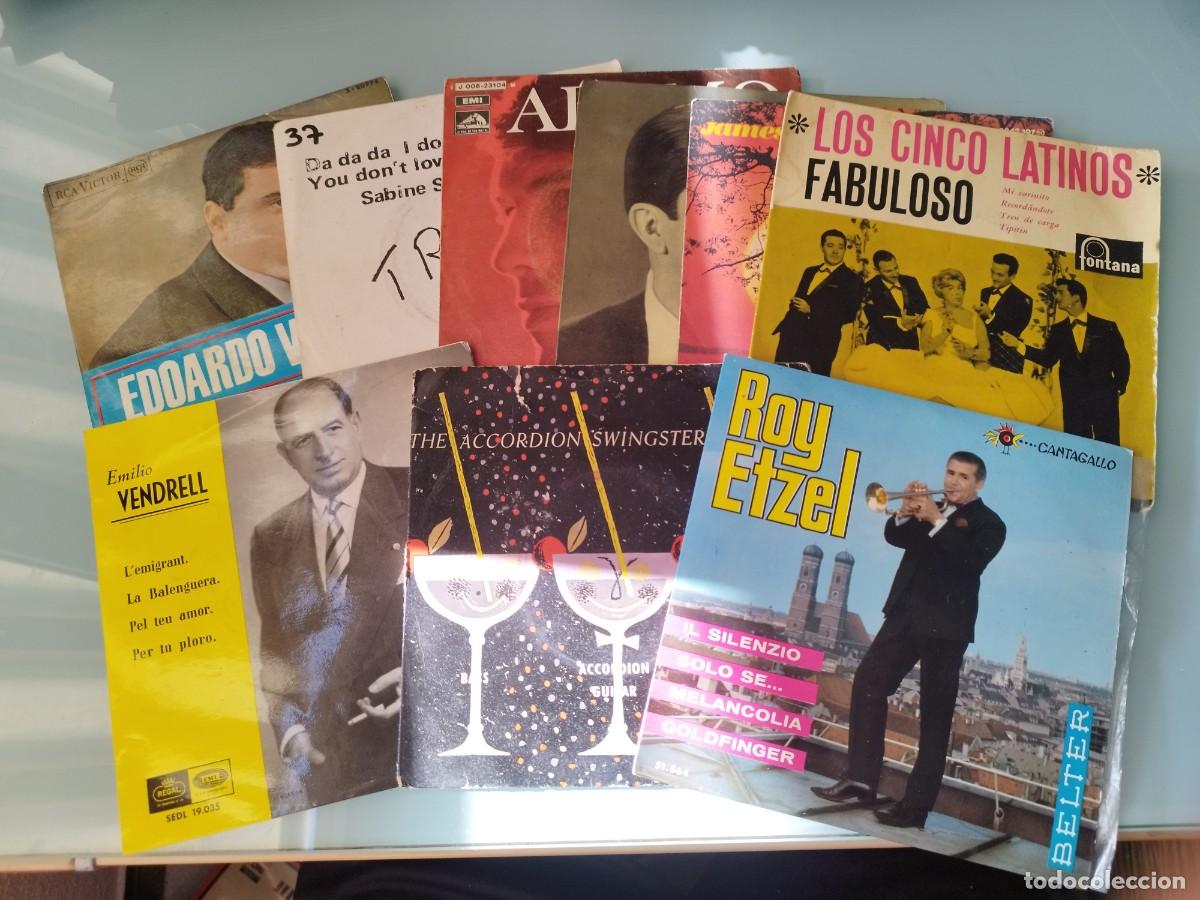 Discos de vinilo: Lote 9 Vinilos EP A&ntilde;os 60 (Roy Etzel, Los Cinco Latinos, Emilio Vendrell, Carlos Gardel y m&aacute;s.
