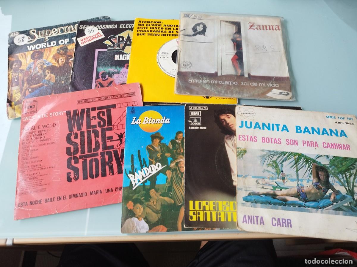 Discos de vinilo: Lote 8 Vinilos Singles 45 RPM - West Side Story, Anita Carr, Lorenzo Santamar&iacute;a.