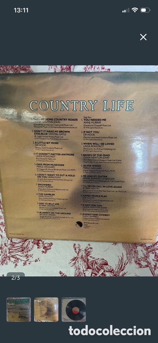 Discos de vinilo: Vinilo Country Life LP - Foto 2