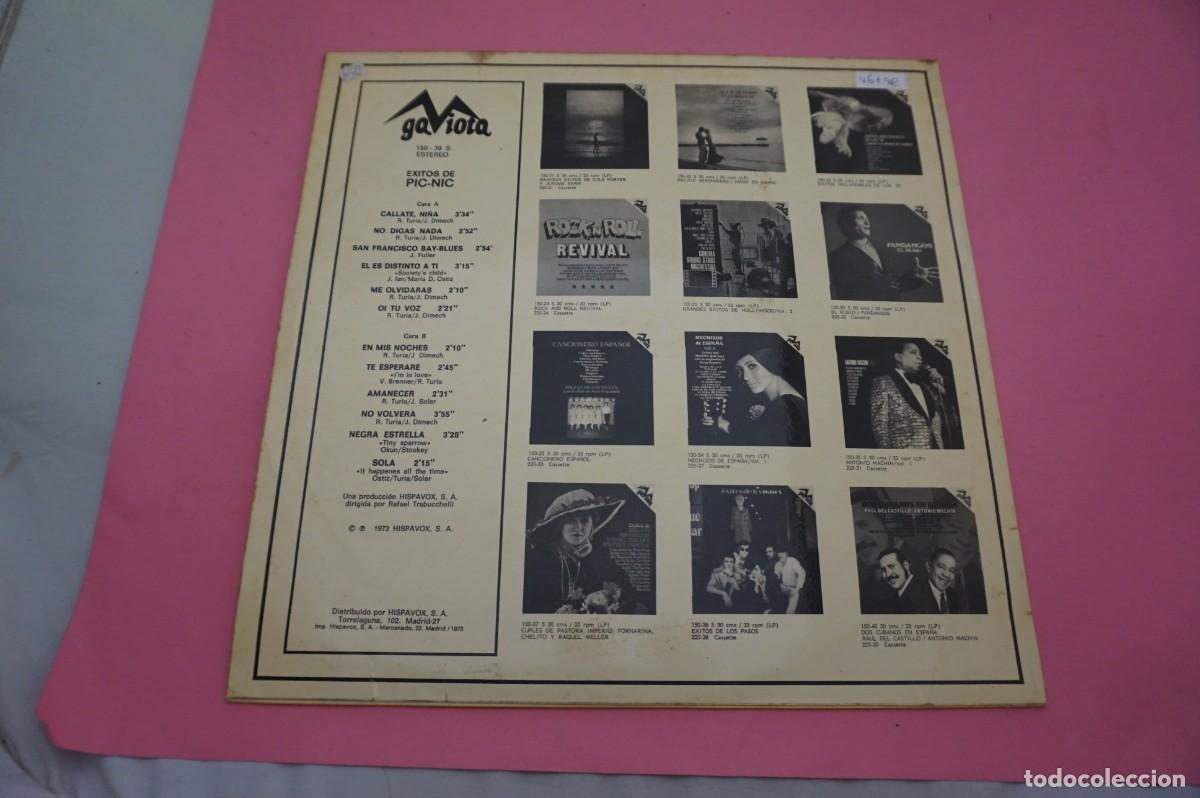 Discos de vinilo: LP/ EXITOS DE PIC-NIC - EL VINILO ESTA EN BUEN ESTADO - Foto 3
