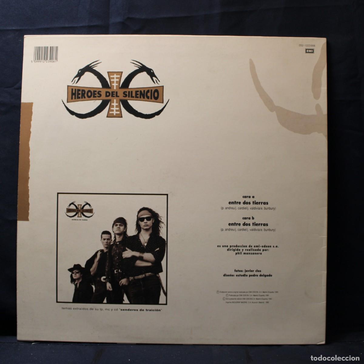 Discos de vinilo: H&eacute;roes Del Silencio &ndash; Entre Dos Tierras MAXI SINGLE 1990 - Foto 2