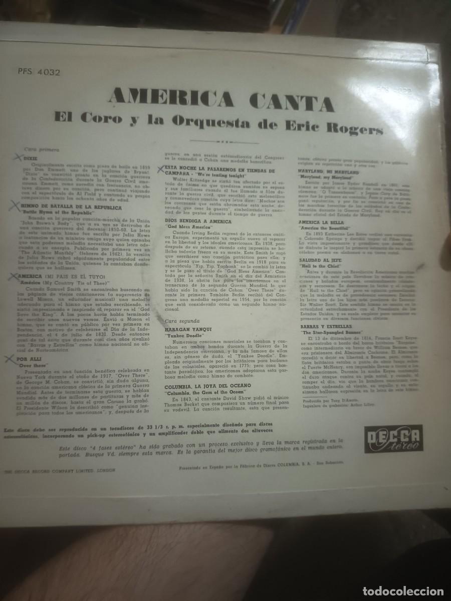 Discos de vinilo: DISCO LP AMERICA CANTA ,( England) - Foto 2