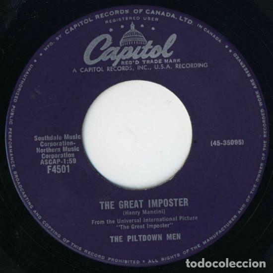 Discos de vinilo: The Piltdown Men &ndash; The Great Imposter / Goodnight Mrs. Flintstone (Vinyl, Capitol Records F4051)