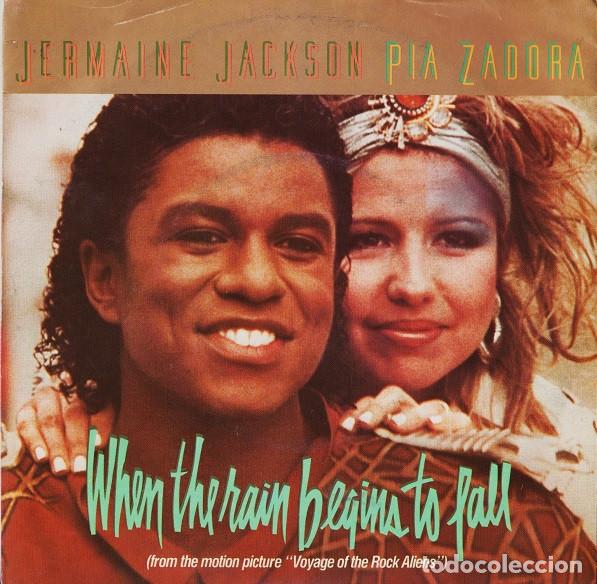 Discos de vinilo: Jermaine Jackson, Pia Zadora &ndash; When The Rain Begins To Fall (Vinyl, Arista ARS 37122)