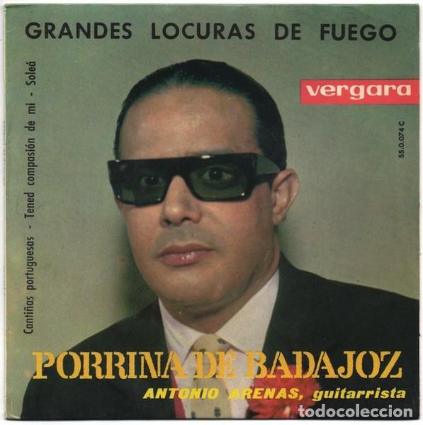Discos de vinilo: Porrina De Badajoz &ndash; Grandes Locuras De Fuego (Vinyl, Vergara 55.0.074 C)