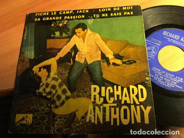 Discos de vinilo: Richard Anthony &ndash; Fiche Le Camp, Jack (Vinyl, La Voz De Su Amo 7EPL 13.734)