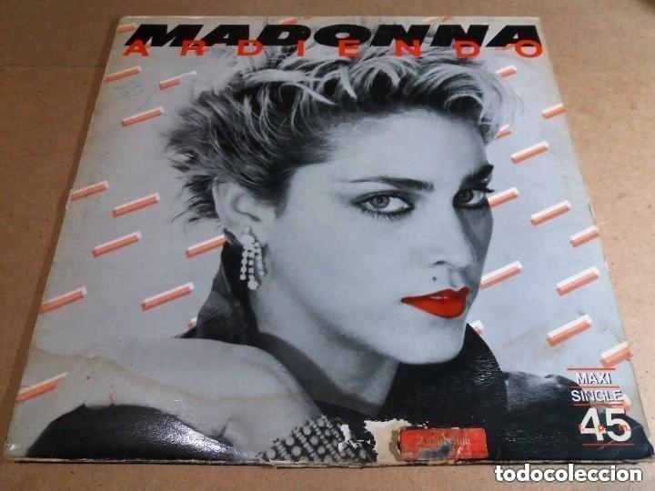 Discos de vinilo: MADONNA / ARDIENDO (BURNING UP) / SIRE Ed. ESPA&Ntilde;OLA 1983 / MAXI-SINGLE 12&rdquo;