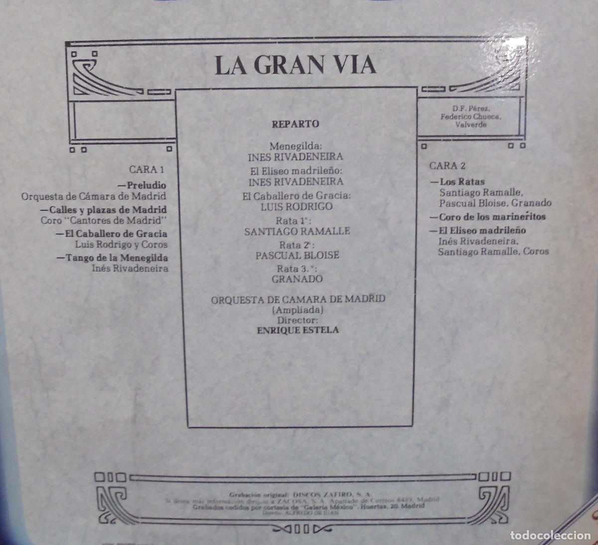 Discos de vinilo: La Gran Via. Zafiro 1979 -- LP - Foto 2