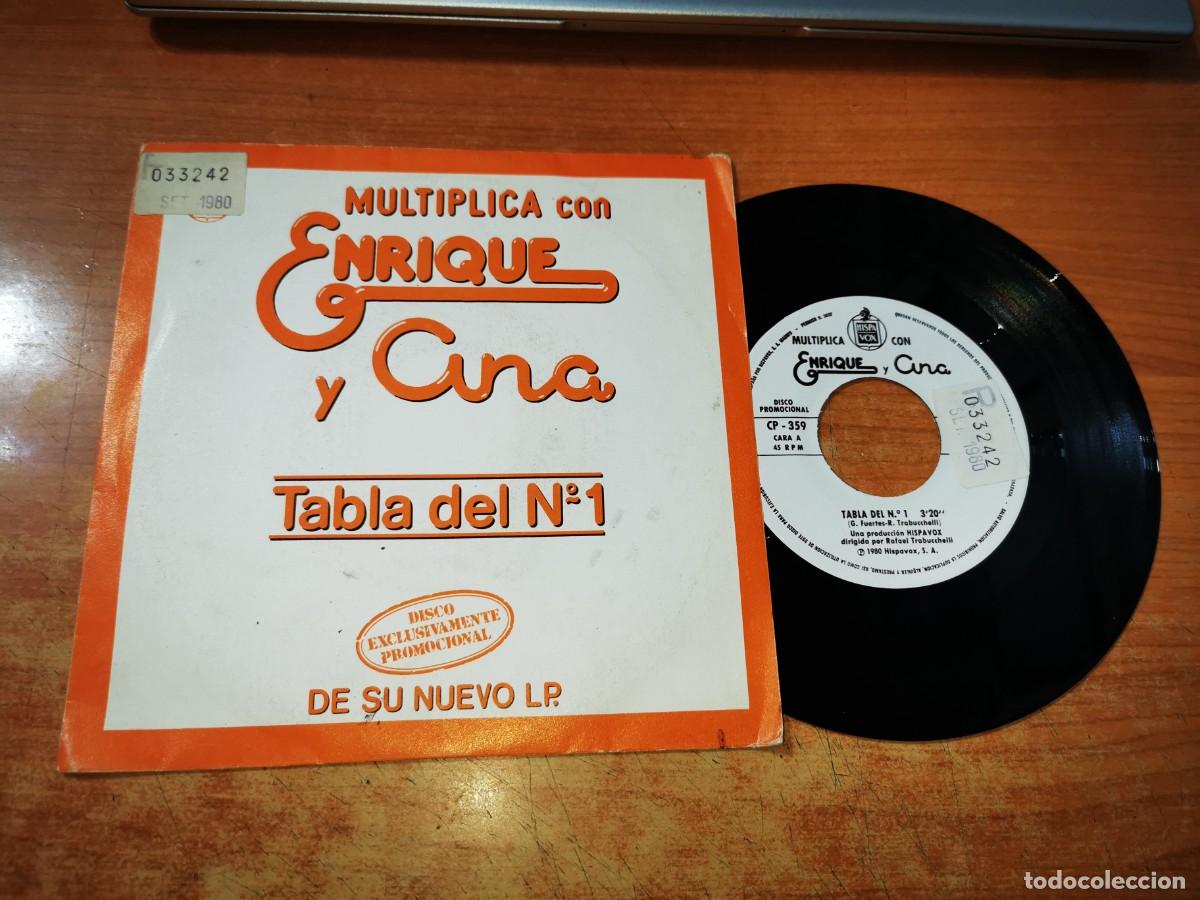 Discos de vinilo: MULTIPLICA CON ENRIQUE Y ANA Tabla del N&ordm; 1 Y N&ordm; 9 SINGLE VINILO PROMO DEL A&Ntilde;O 1980 2 TEMAS