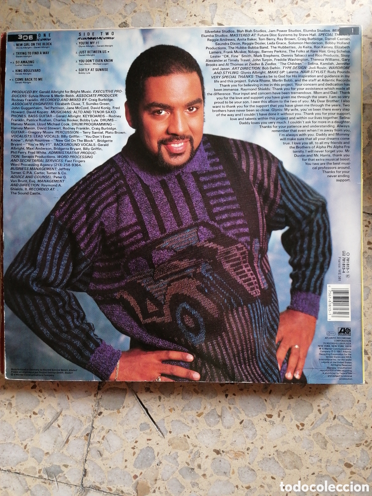 Discos de vinilo: LP GERALD ALBRIGHT JUST BETWEEN US 1987 USA - Foto 2