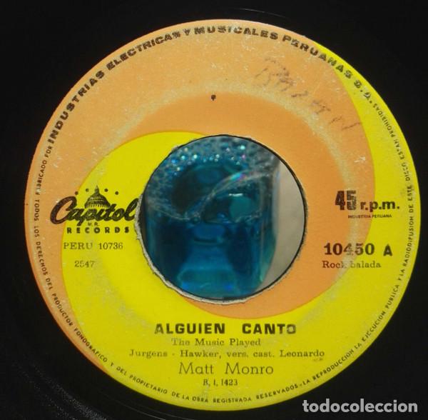 Discos de vinilo: Matt Monro &ndash; Alguien Canto = The Music Played (Vinyl, Capitol Records 10450)