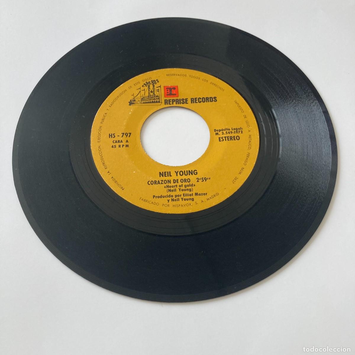 Discos de vinilo: VINILO SINGLE EP NEIL YOUNG, CORAZ&Oacute;N DE ORO, MONTA&Ntilde;A DE AZ&Uacute;CAR SUGAR MOUNTAINS, REPRISE RECORDS