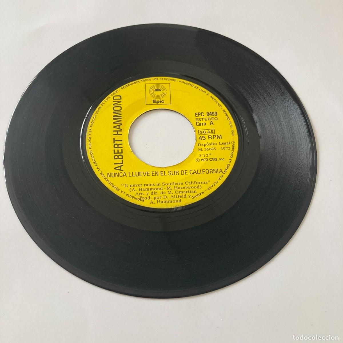 Discos de vinilo: VINILO SINGLE EP ALBERT HAMMOND, NUNCA LLUEVE EN EL SUR DE CALIFORNIA, EPIC EPC8499