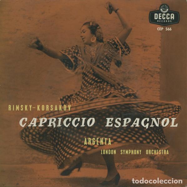 Discos de vinilo: Rimsky-Korsakov - Argenta - London Symphony Orchestra &ndash; Capriccio Espagnol (Vinyl, Decca CEP 566)