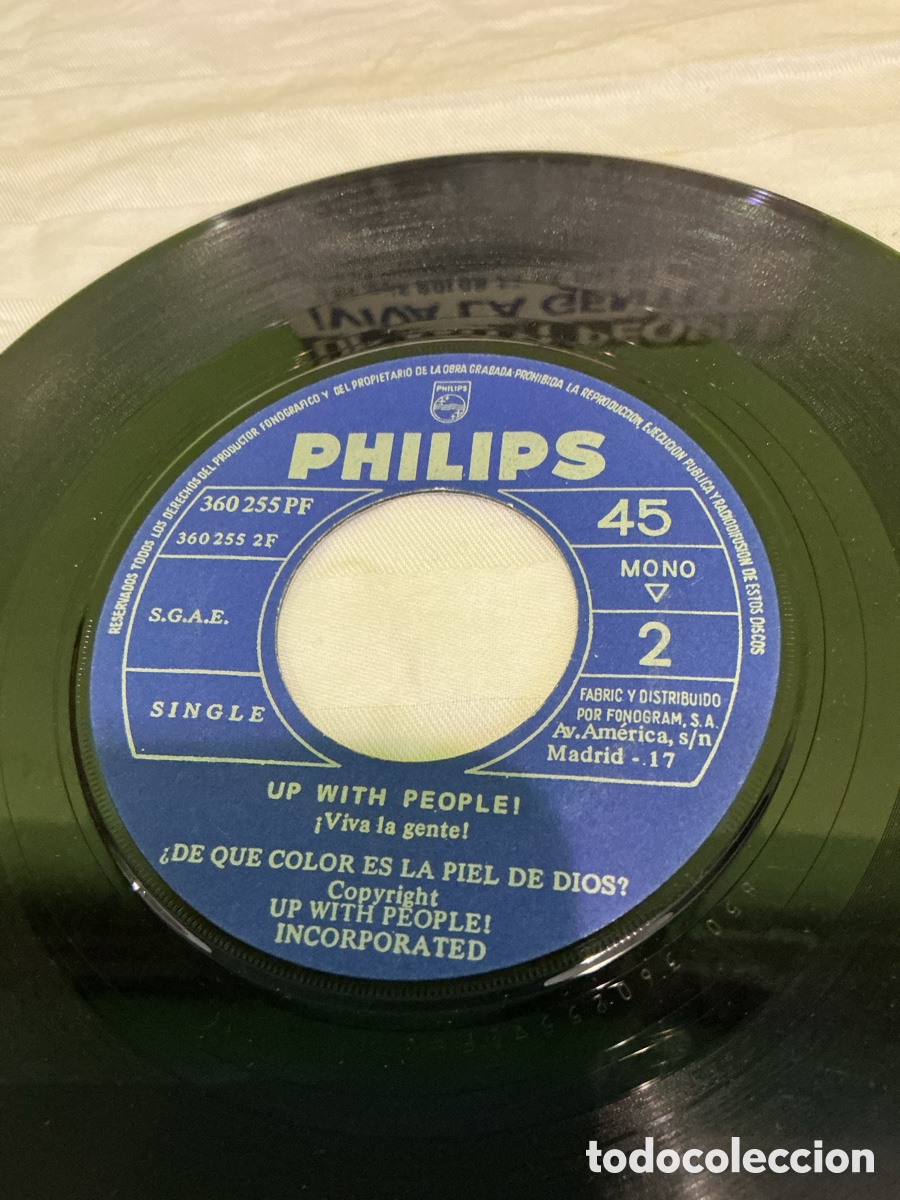 Discos de vinilo: Up With People &ndash; &iexcl;Viva la gente! &ndash; Single Philips, 1969 - Foto 4