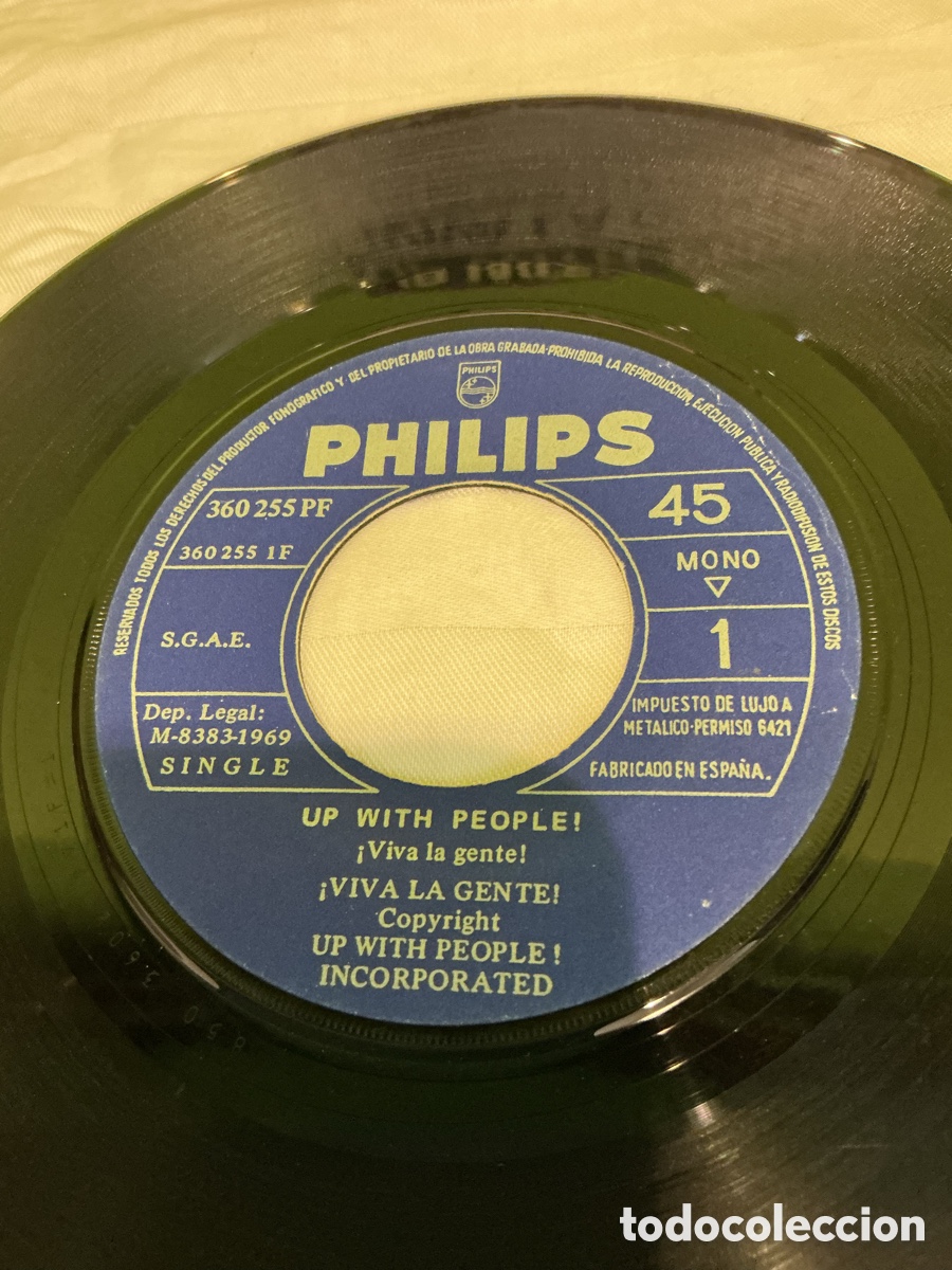Discos de vinilo: Up With People &ndash; &iexcl;Viva la gente! &ndash; Single Philips, 1969 - Foto 5