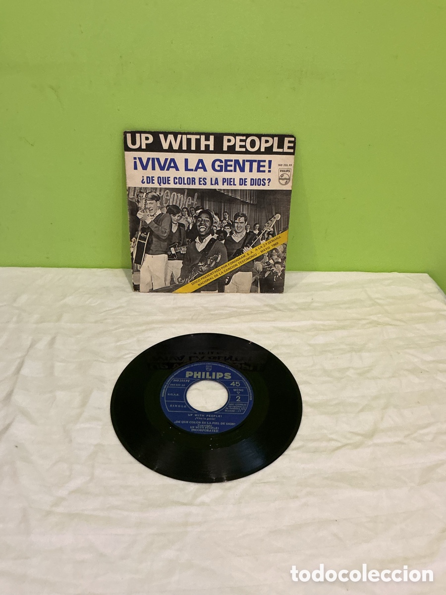 Discos de vinilo: Up With People &ndash; &iexcl;Viva la gente! &ndash; Single Philips, 1969 - Foto 2