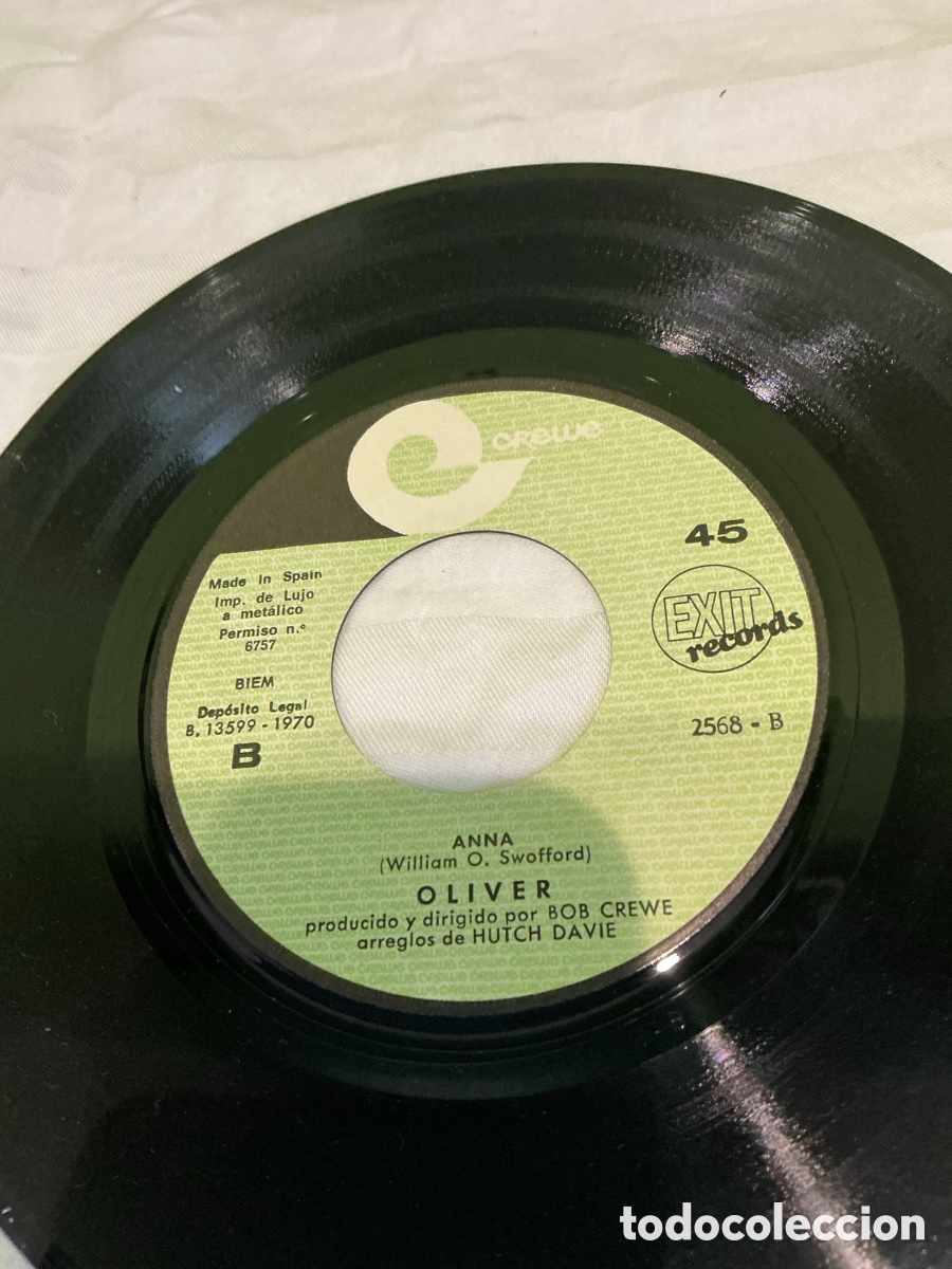 Discos de vinilo: Oliver &ndash; Angelica / Anna &ndash; Single Exit Records, 1970 - Foto 5