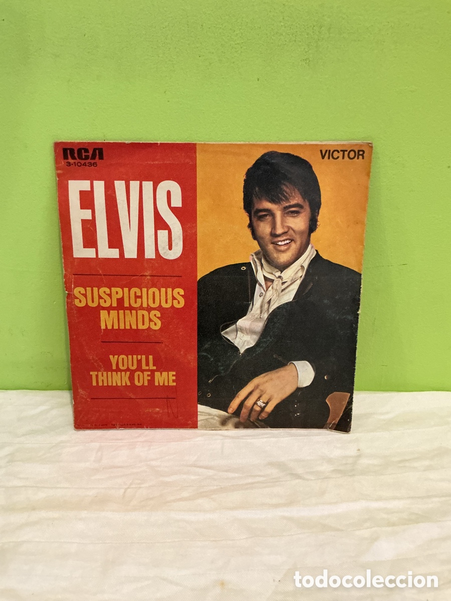 Discos de vinilo: Elvis Presley &ndash; Suspicious Minds &ndash; Single RCA Victor, 1969