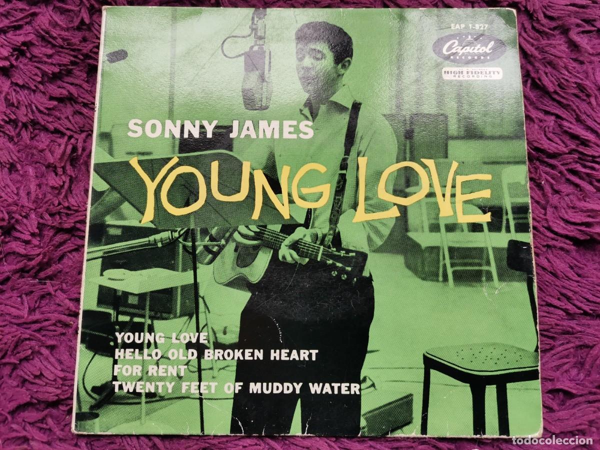 Discos de vinilo: Sonny James &ndash; Young Love Vinilo 7&rdquo; EP France EAP 1-827