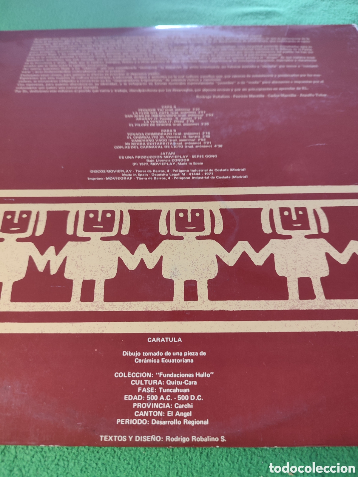 Discos de vinilo: Jatari - Canci&oacute;n Ecuatoriana edici&oacute;n 1977 - Foto 4