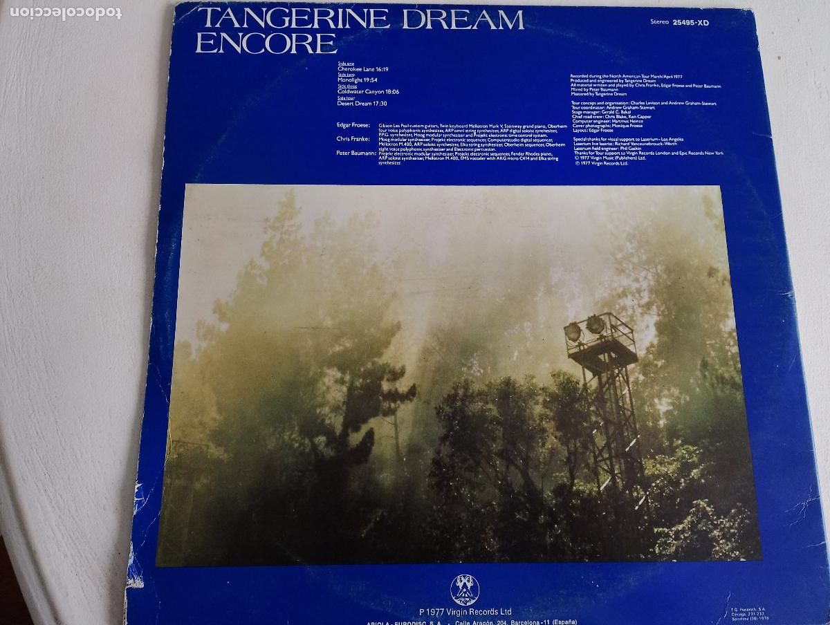 Discos de vinilo: Tangerine Dream &lrm;&ndash; Encore, 1978, ed espa&ntilde;ola Electronic - Foto 3