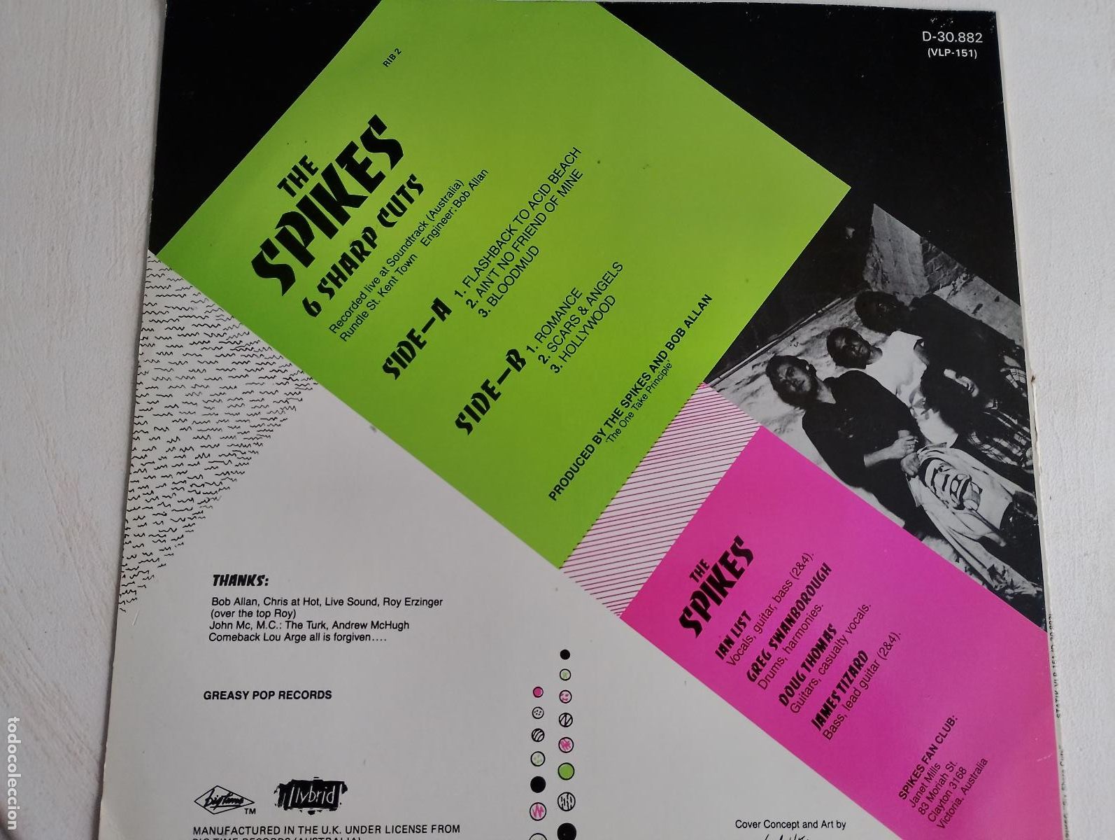 Discos de vinilo: The Spikes &lrm;&ndash; 6 Sharp Cuts 1985,ed espa&ntilde;ola - Foto 3