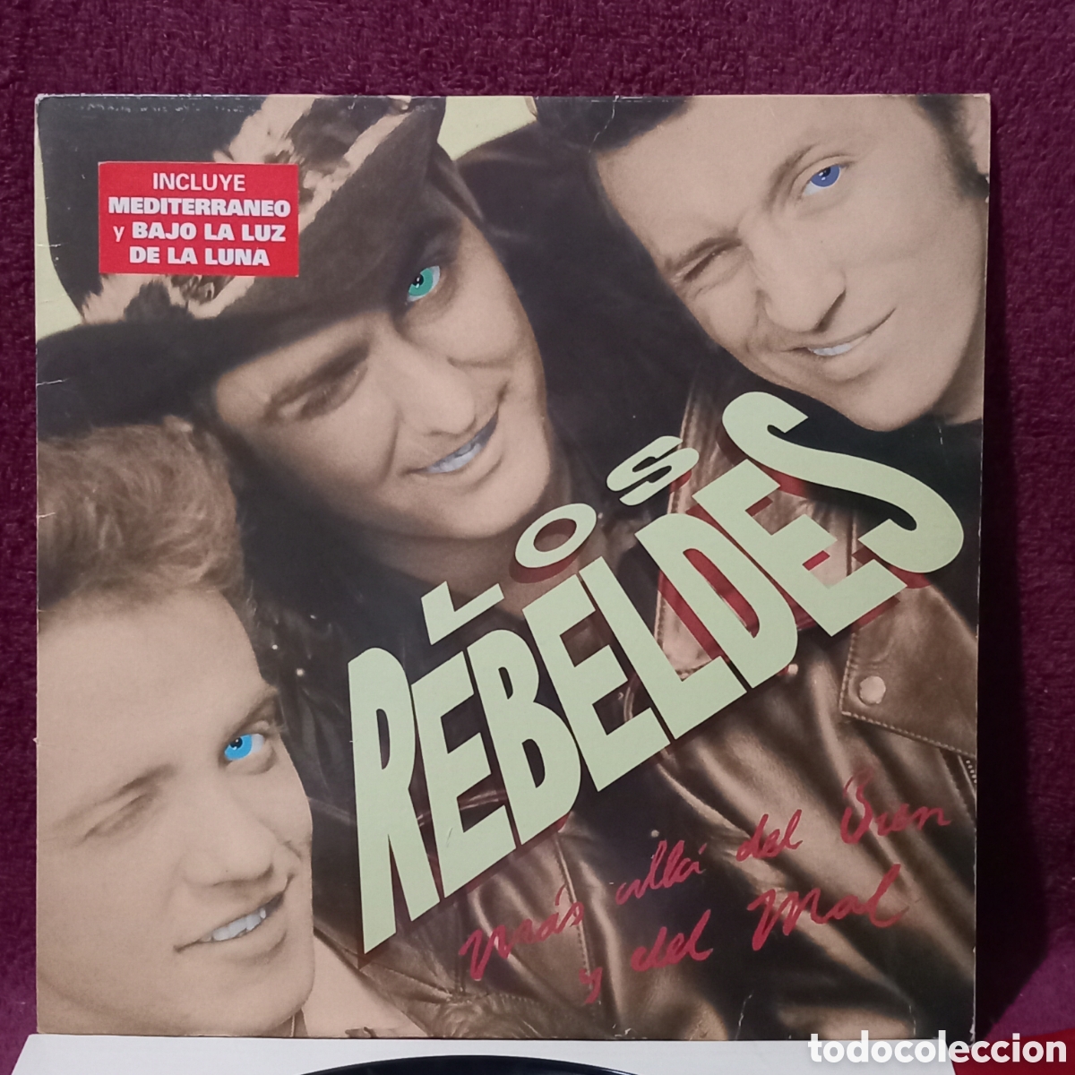 Disques de vinyle: LP LOS REBELDES/MAS ALL&Aacute; DEL BIEN Y DEL MAL(1988 EPIC)TEMAZOS MEDITERRANEO+BAJO LA LUZ DE LA LUNA