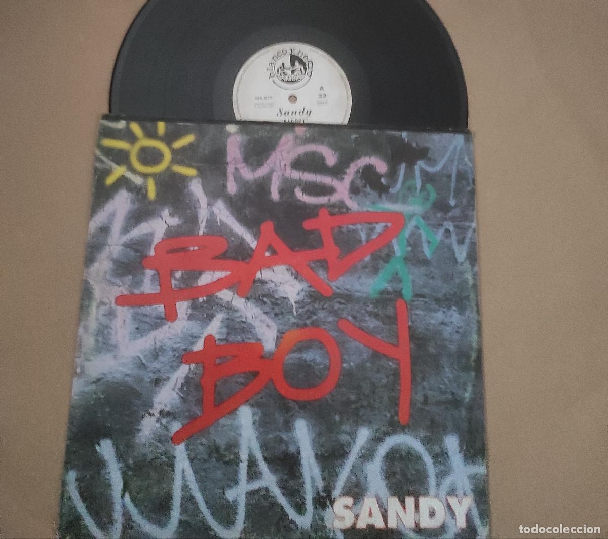 Discos de vinilo: SANDY - BAD BOY - MAXI -ESPA&Ntilde;A- - Foto 1