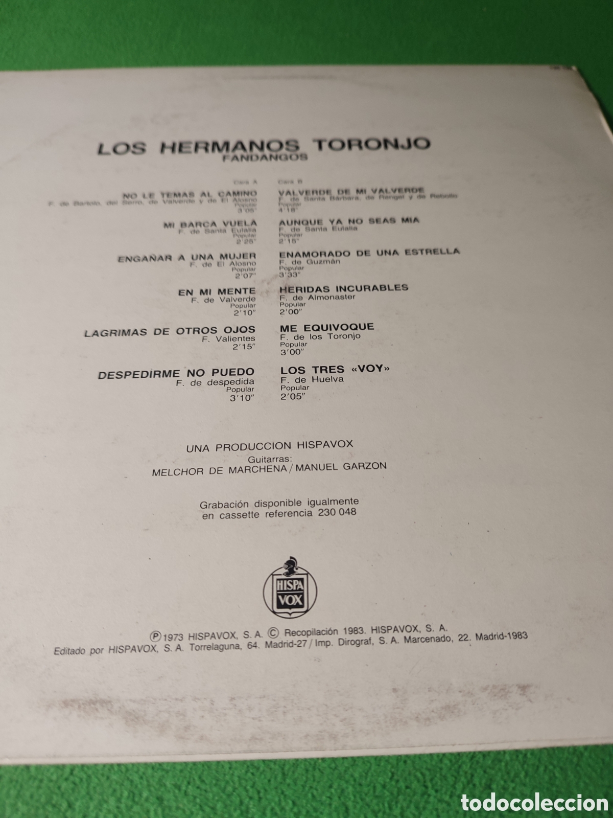 Discos de vinilo: Los Hermanos Toronjo - Fandangos - Foto 2