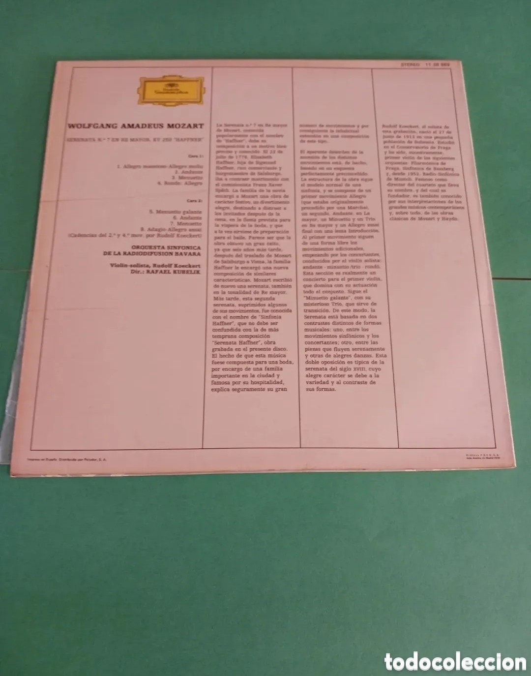 Discos de vinilo: Vinilo MOZART. Serenata -HAFFNER - Foto 5